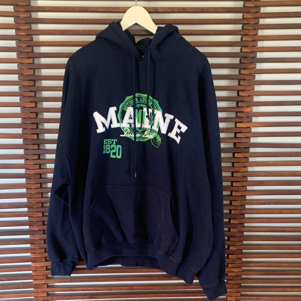 Maine Graphic Hooded Sweatshirt - Navy